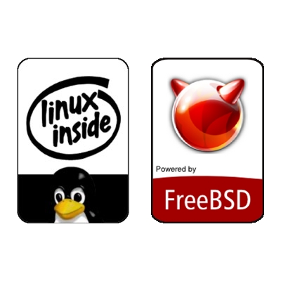 Linux and FreeBSD logos